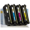 HP 508A aanbieding: HP CF360A, CF361A, CF362A, CF363A zwart + 3 kleuren (123inkt huismerk)  130049