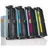 HP 651A aanbieding: HP CE340A, CE341A, CE342A, CE343A zwart + 3 kleuren (123inkt huismerk)