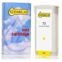 HP 70 (C9454A) inktcartridge geel (123inkt huismerk) C9454AC 030829