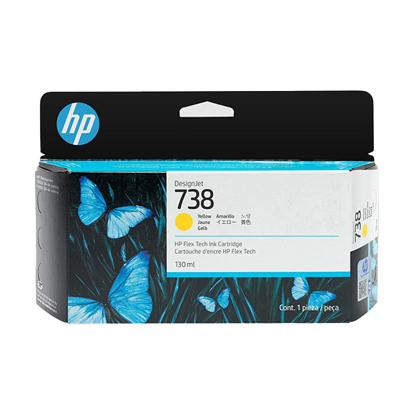 HP 738 (498N7A) inktcartridge geel (origineel) 498N7A 093284 - 1