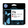 HP 774 (P2V97A) printkop mat zwart en chromatic red (origineel) P2V97A 055354