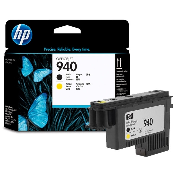 HP 940 (C4900A) printkop zwart en geel (origineel) C4900A 044010 - 1