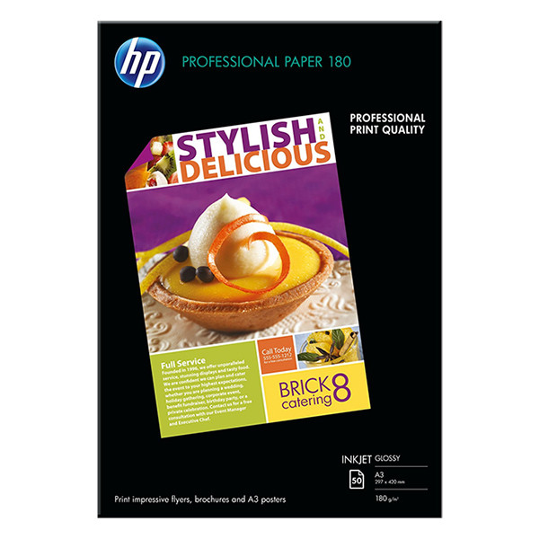 HP C6821A professional inkjetpapier glanzend 180 grams A3 (50 vel) C6821A 150320 - 1