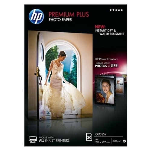 HP CR672A premium plus glanzend fotopapier 300 grams A4 (20 vel) CR672A 064960 - 1