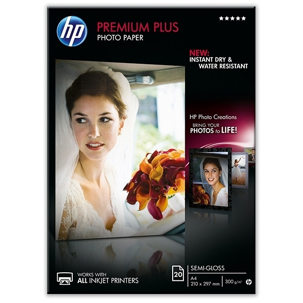 HP CR673A premium plus zijdeglans fotopapier 300 grams A4 (20 vel) CR673A 064964 - 1