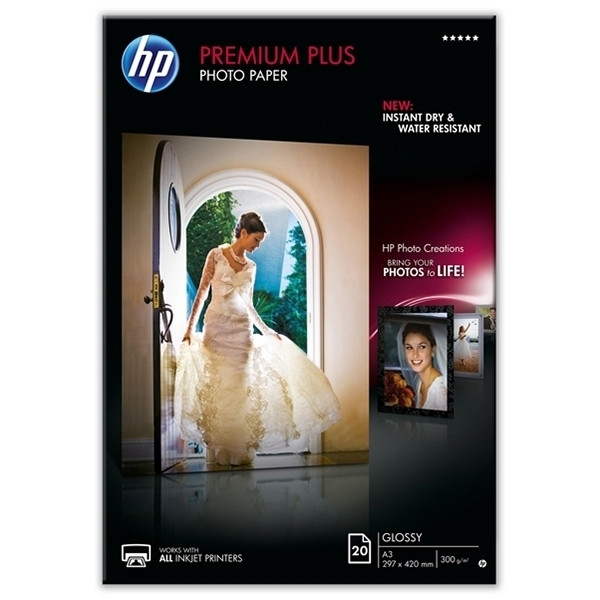 HP CR675A premium plus glanzend fotopapier 300 grams A3 (20 vel) CR675A 064896 - 1