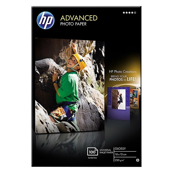 HP Q8692A Advanced Glossy Photo Paper 250 grams 10 x 15 cm Borderless (100 vel) Q8692A 064864 - 1