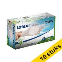 Aanbieding: 10x HY@PRO Latex handschoenen M gepoederd wit (5 gram, 24 cm, 100 stuks)
