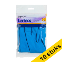 Aanbieding: 10x HY@PRO Latex huishoudhandschoenen L blauw (1 paar, 45 gram)