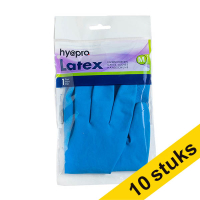 Aanbieding: 10x HY@PRO Latex huishoudhandschoenen M blauw (1 paar, 45 gram)