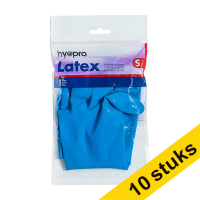 Aanbieding: 10x HY@PRO Latex huishoudhandschoenen S blauw (1 paar, 45 gram)