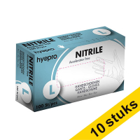 Aanbieding: 10x HY@PRO Medical Accelerator Free Nitril handschoenen L poedervrij blauw (3,5 gram, 24 cm, 100 stuks)