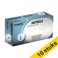 Aanbieding: 10x HY@PRO Medical Accelerator Free Nitril handschoenen L poedervrij blauw (3,5 gram, 24 cm, 200 stuks)