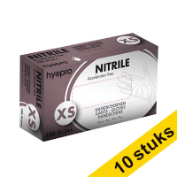 Aanbieding: 10x HY@PRO Medical Accelerator Free Nitril handschoenen XS poedervrij blauw (3,5 gram, 24 cm, 100 stuks)