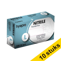 Aanbieding: 10x HY@PRO Medical Nitril handschoenen L poedervrij blauw (6,2 gram, 30 cm, 100 stuks)