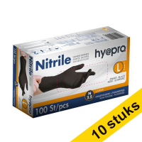 Aanbieding: 10x HY@PRO Nitril handschoenen L poedervrij zwart (3,5 gram, 24 cm, 100 stuks)