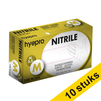 Aanbieding: 10x HY@PRO Nitril handschoenen M poedervrij blauw (3,5 gram, 24 cm, 150 stuks)