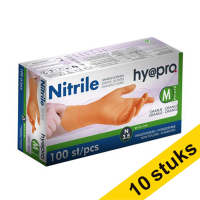 Aanbieding: 10x HY@PRO Nitril handschoenen M poedervrij oranje (3,5 gram, 24 cm, 100 stuks)