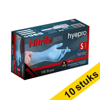 Aanbieding: 10x HY@PRO Nitril handschoenen S poedervrij blauw (6 gram, 24 cm, 100 stuks)