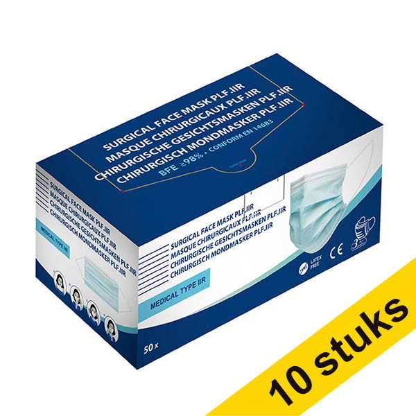 Aanbieding: 10x HY@PRO Non-woven Medical Type IIR mondmasker met elastiekjes (50 stuks) SHY00493 - 1