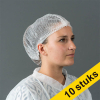 Aanbieding: 10x HY@PRO Non-woven haarnetjes met clip en elastiek wit (100 stuks - 53,5 cm) SHY00361 - 1