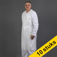 Aanbieding: 10x HY@PRO PE-schort effen wit (100 stuks – 69 x 122 cm – 20µ)