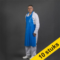 Aanbieding: 10x HY@PRO PE-schort gewafeld blauw (100 stuks - 69 x 107 cm - 16µ)