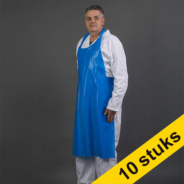 Aanbieding: 10x HY@PRO PE-schort gewafeld blauw (100 stuks - 80 x 125 + 3 cm - 20µ) SHY00576 - 1