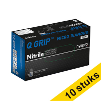Aanbieding: 10x HY@PRO Q Grip Micro Diamond Nitril handschoenen L poedervrij blauw (24 cm, 50 stuks)