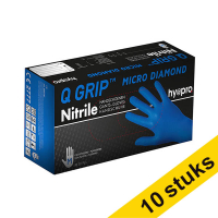 Aanbieding: 10x HY@PRO Q Grip Micro Diamond Nitril handschoenen M poedervrij blauw (29 cm, 50 stuks)