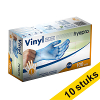 Aanbieding: 10x HY@PRO Vinyl handschoenen L poedervrij blauw (5 gram, 24 cm, 100 stuks)