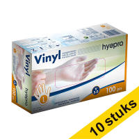 Aanbieding: 10x HY@PRO Vinyl handschoenen L poedervrij wit (5 gram, 24 cm, 100 stuks)