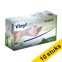 Aanbieding: 10x HY@PRO Vinyl handschoenen M gepoederd wit (4,5 gram, 24 cm, 100 stuks)