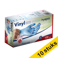 Aanbieding: 10x HY@PRO Vinyl handschoenen S gepoederd blauw (4,5 gram, 24 cm, 100 stuks)