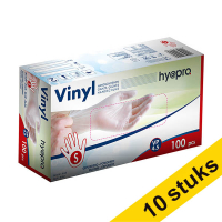 Aanbieding: 10x HY@PRO Vinyl handschoenen S gepoederd wit (4,5 gram, 24 cm, 100 stuks)