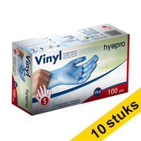 Aanbieding: 10x HY@PRO Vinyl handschoenen S poedervrij blauw (5 gram, 24 cm, 100 stuks)