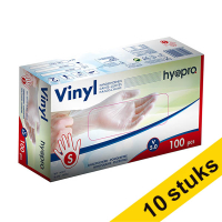 Aanbieding: 10x HY@PRO Vinyl handschoenen S poedervrij wit (5 gram, 24 cm, 100 stuks)