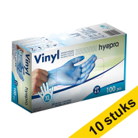 Aanbieding: 10x HY@PRO Vinyl handschoenen XL gepoederd blauw (4,5 gram, 24 cm, 100 stuks)