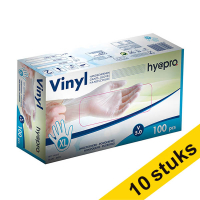 Aanbieding: 10x HY@PRO Vinyl handschoenen XL poedervrij wit (5 gram, 24 cm, 100 stuks)