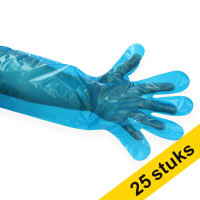 Aanbieding: 25x HY@PRO LDPE handschoenen standaardmaat poedervrij blauw (3 gram, 50 cm, 100 stuks)