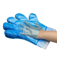 HY@PRO HDPE afscheurbare handschoenen L transparant blauw (Blok kunststof header - 1,10 gram, 26 cm, 100 stuks)  SHY00282