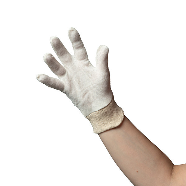 HY@PRO Katoenen handschoenen unisize omzoomd (29 cm, 10 paar) SHY00322 - 1