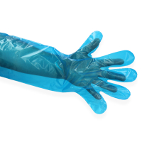 HY@PRO LDPE handschoenen standaardmaat poedervrij blauw (3 gram, 50 cm, 100 stuks)  SHY00274