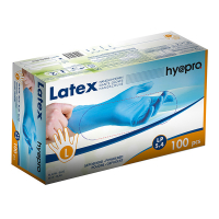 HY@PRO Latex handschoenen L gepoederd blauw (5,4 gram, 24 cm, 100 stuks)  SHY00200