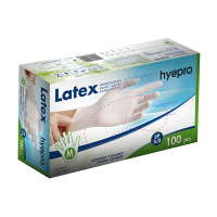 HY@PRO Latex handschoenen M gepoederd wit (5 gram, 24 cm, 100 stuks)  SHY00190