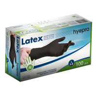 HY@PRO Latex handschoenen M poedervrij zwart (5,8 gram, 24 cm, 100 stuks)  SHY00214