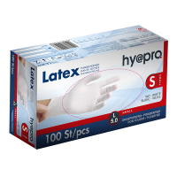 HY@PRO Latex handschoenen S poedervrij wit (5 gram, 24 cm, 100 stuks)  SHY00204