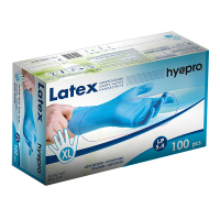HY@PRO Latex handschoenen XL gepoederd blauw (5,4 gram, 24 cm, 100 stuks)  SHY00202