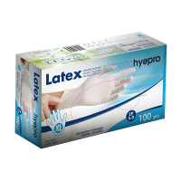 HY@PRO Latex handschoenen XL gepoederd wit (5 gram, 24 cm, 100 stuks)  SHY00194
