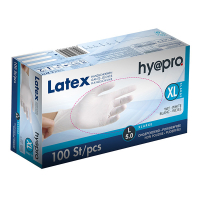 HY@PRO Latex handschoenen XL poedervrij wit (5 gram, 24 cm, 100 stuks)  SHY00210